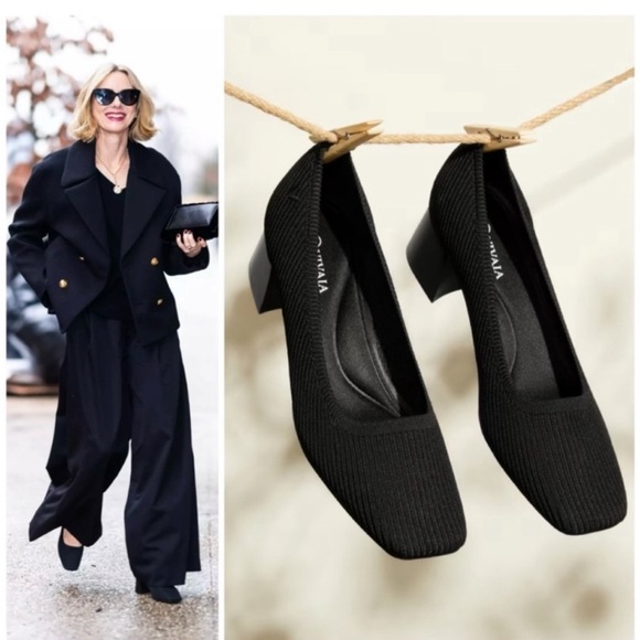 Vivaia Shoes - LIKE NEW Vivaia black square toe chunky heels